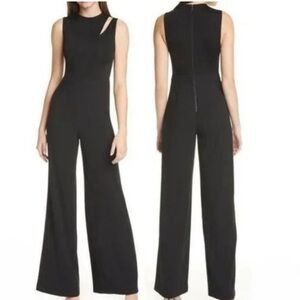 Alice and Olivia black high neck high waisted jumpsuit